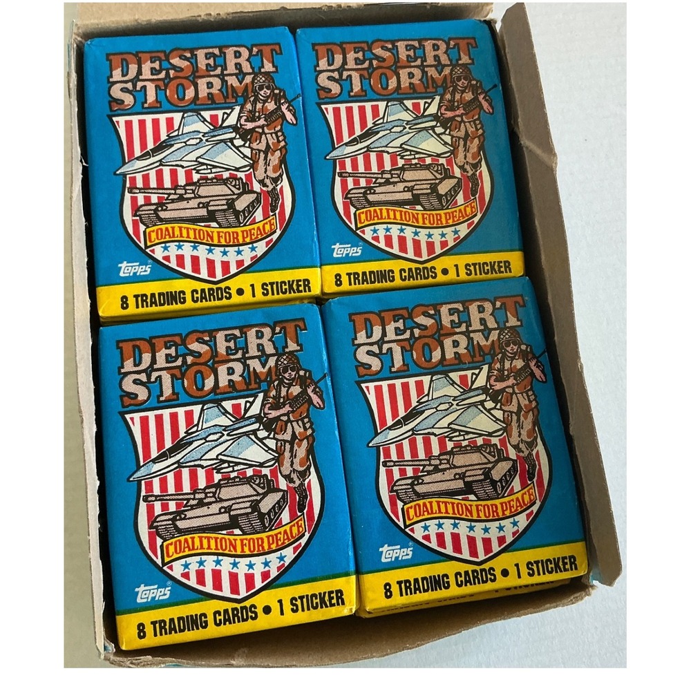 Topps Vintage 1991 Desert Storm Trading Cards 36 Pack Box Coalition for Peace - Picture 2 of 11